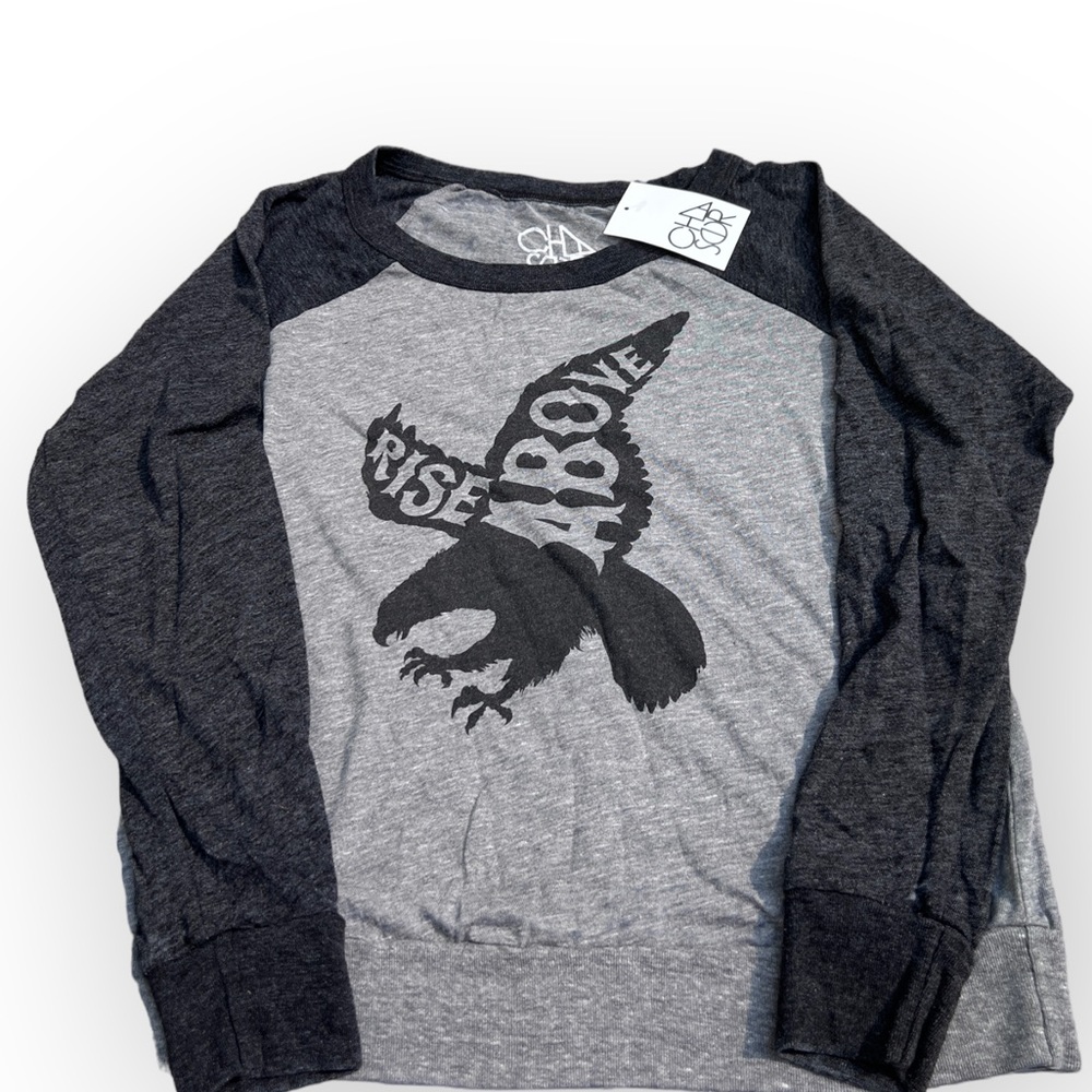 Chaser Rise Above Vintage Triblend Jersey in grey n black, size Small